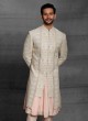 Stylish Lucknowi Work Wedding Anarkali Sherwani